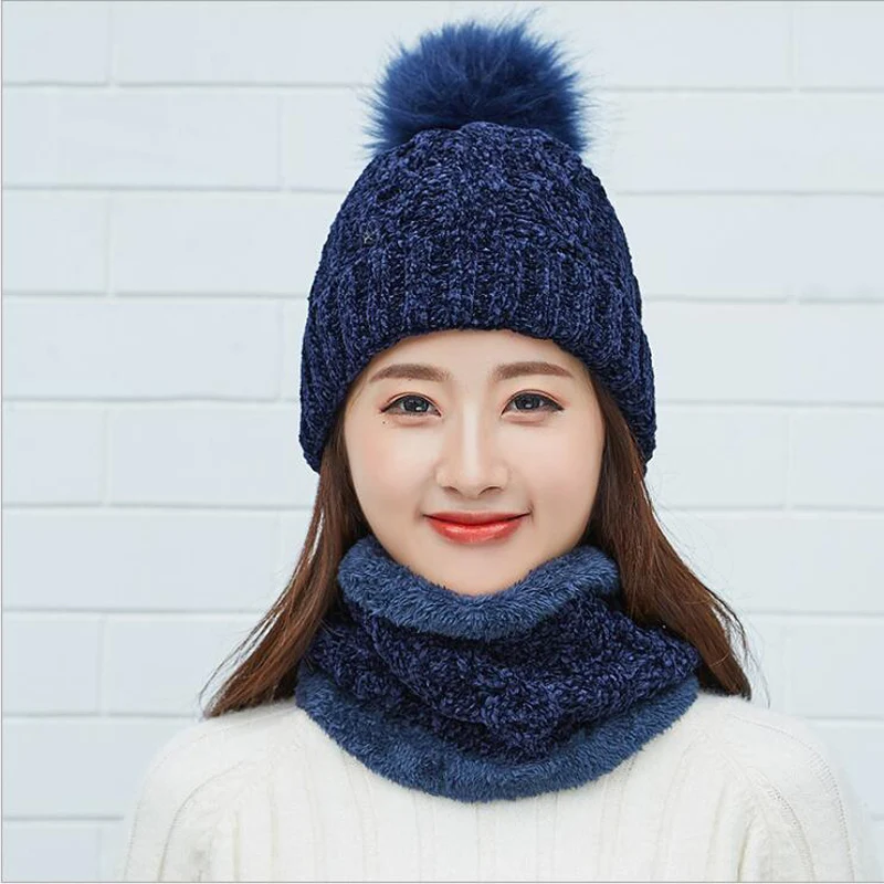 Skullies Beanies Зимние шапки для женщин маска шапка шерстяная вязаная Лыжная Шапка