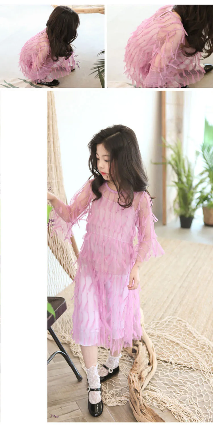 mesh see-through dress evening party kids teen clothes maxi long mesh 2018 summer dress for girls flare sleeve princess dresses 4 5 6 7 8 9 10 11 12 13 14 15 16 17  years little big girl party dress birthday dress girls dresses for party  (1 (11)
