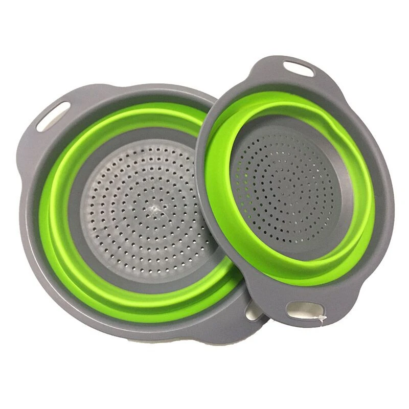 

HOT!!!Collapsible Drainage basket Silicone Colander Vegetable Fruit Basket Collapsible Colander Foldable Wash Bowls