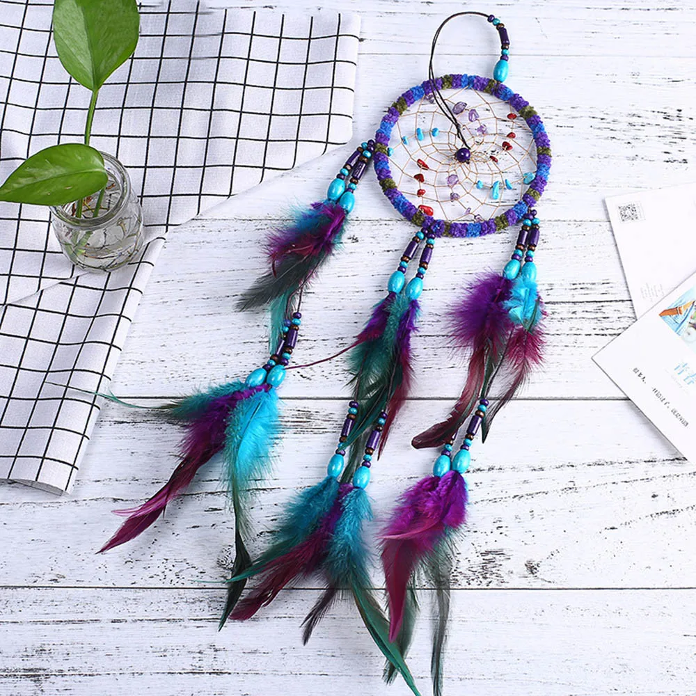

Lace Dream Catcher Feather Bead Hanging Decoration Ornament Gift Decor Hot Sale High Quality 2018 New Patterns Novel Fantastic