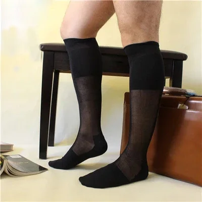 

2017 New Style Men's Formal Sheer socks Sexy Male stocking Hose Gay Sock fetish Collection Dress suit Antibacterial Men's sock
