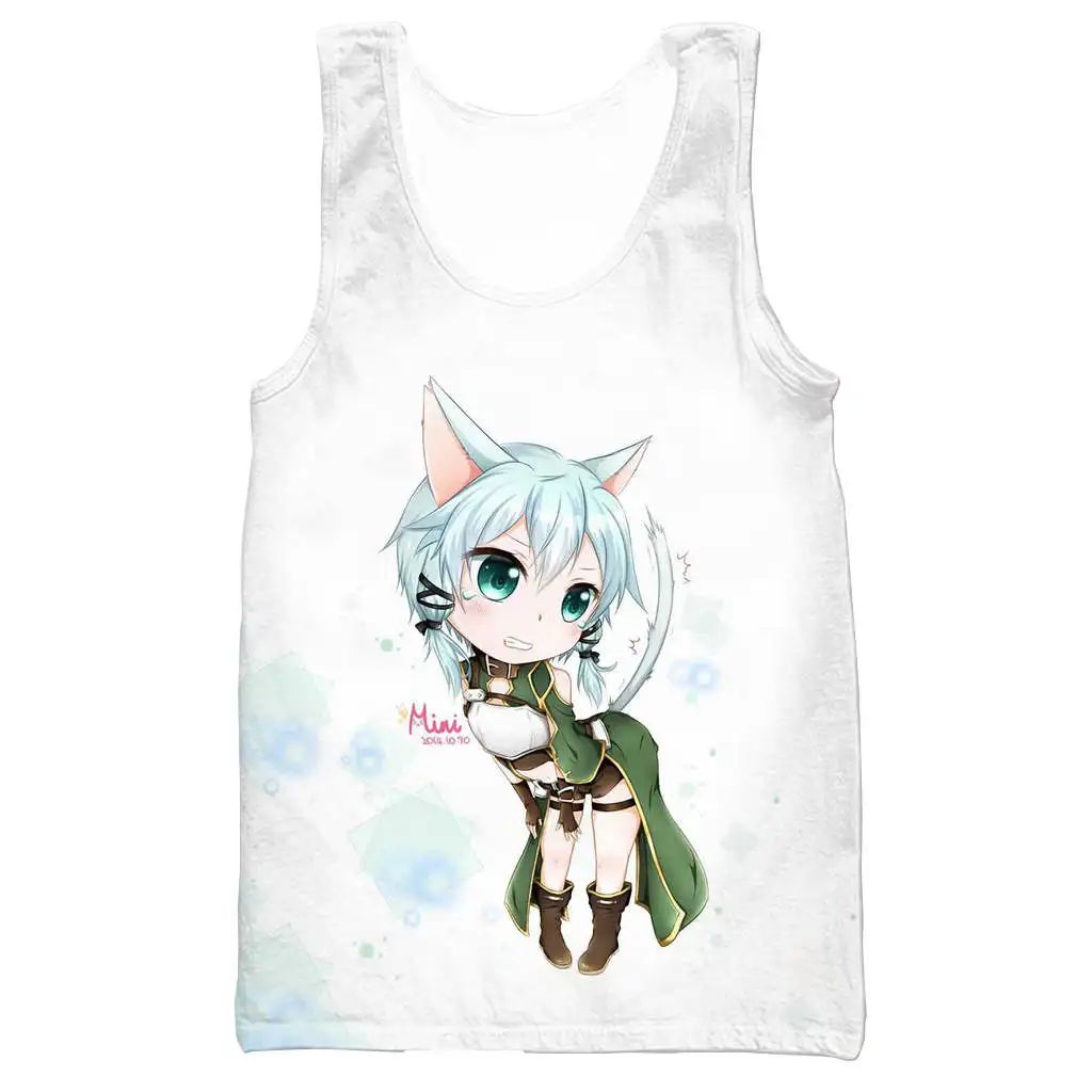 Аниме Kawaii Girl Sino 3D Печатный Топ на бретелях для мужчин модный крутой летний топ на бретелях для работы Мужские Женские топы на бретельках - Цвет: 02