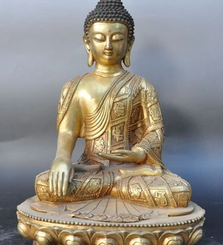 

18" marked china bronze gilt Tantra sakyamuni Shakyamuni Tathagata buddha statue