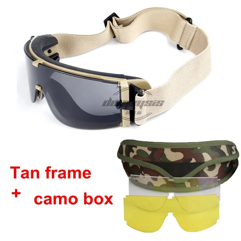 Страйкбол Пейнтбол Тактические Солнцезащитные очки армейские военные очки CS игры стрельба очки черный загар зеленый 3 линзы тактические очки
