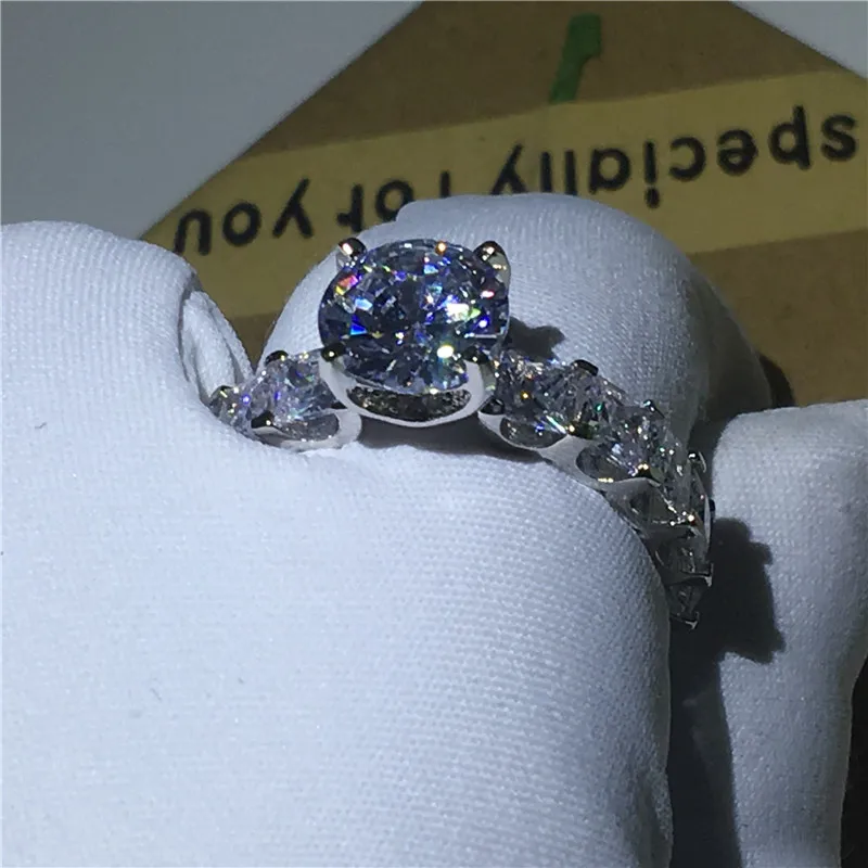 Уникальный дизайн кольцо обещания choucong 1 карат AAAAA Циркон Cz 925 Стерлинговое