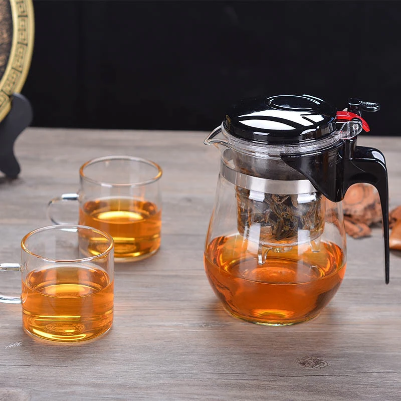 

500ml/750ml Glass Teapot Heat Resistant Tea Pot For Loose Tea With Infuser Chinese Set Office Tea Pot