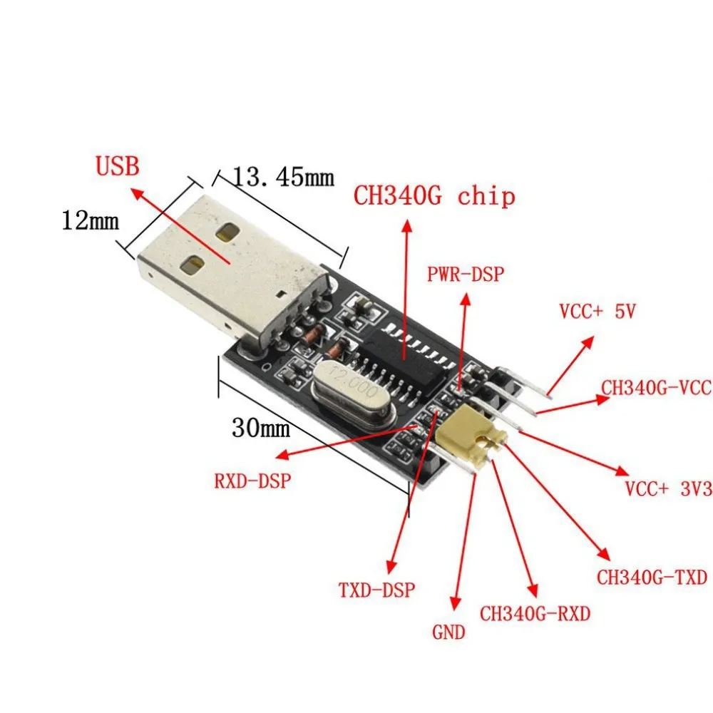 USB к TTL CH340 модуль CH340G 3 V 5V переключатель с STC микроконтроллером скачать кабель