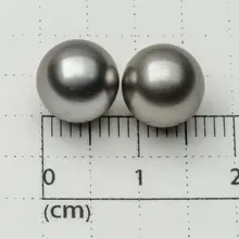 Пара Круглый Серый ЮЖНОГО МОРЯ Tahitian культивированный свободные перла неразбуренные 9.7ct 8,7 мм