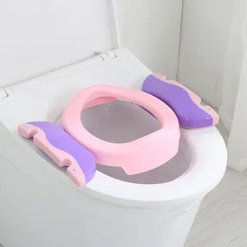 

New Portable Baby Infant Chamber Pots Foldaway Toilet Training Seat Travel Potty Rings with urine bag For Kids Blue Pink