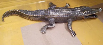 

China ancient fine carving brass coffee Wild Animal Statue gift