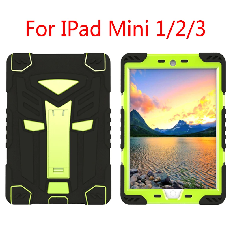 

Case For IPad Mini 1/2/3 dragonfly protective cover For ipad Mini armor three anti-silicone child anti-crash shell With stent
