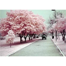 Горячая DIY без рамы цифровая картина маслом по номерам Осенние деревья узор на ткани печать Украшение Искусство Картины для дома Li