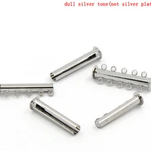 Медь+ Магнитный гематит замочки трубки Серебряный тон 30 мм x 10 мм(1 1/" x 3/8"), 1 комплект