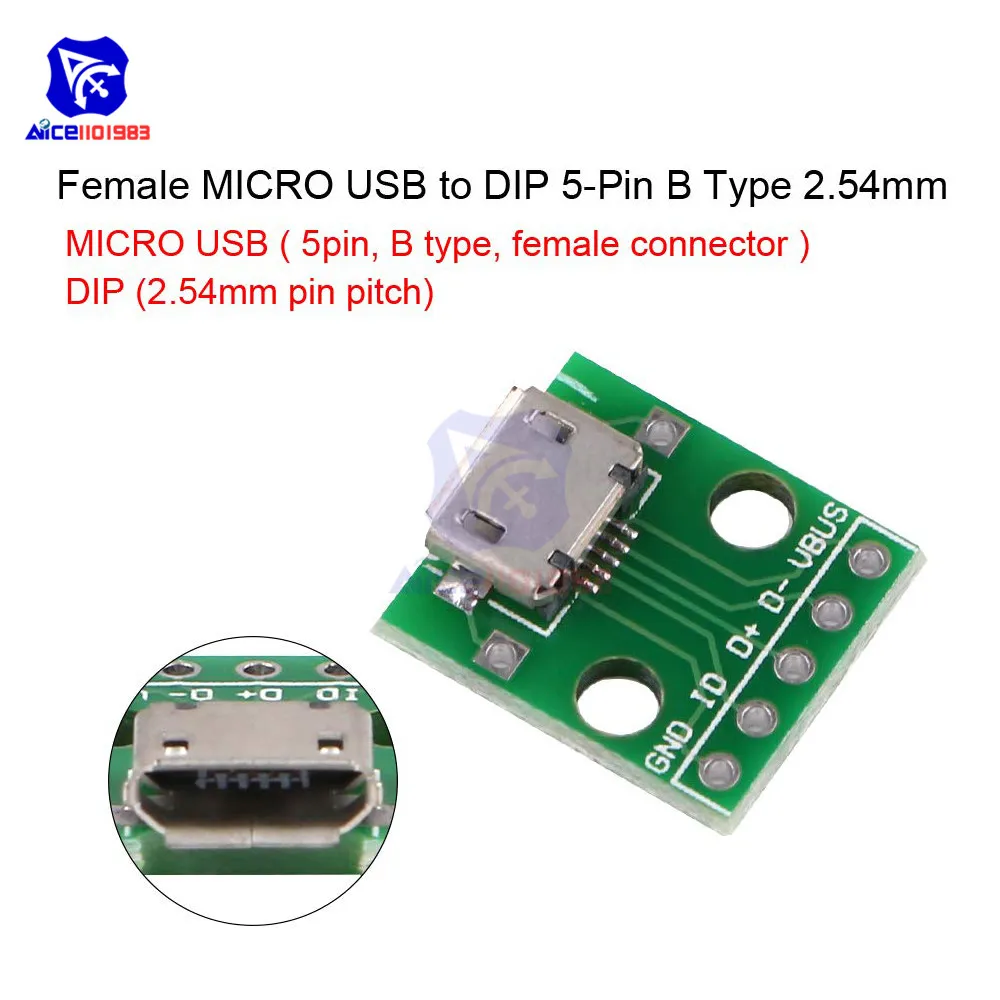 Micro/Mini USB/USB A папа/USB 2,0/3,0 A мама/USB B интерфейс до 2,54 мм DIP PCB конвертер адаптер коммутационная плата