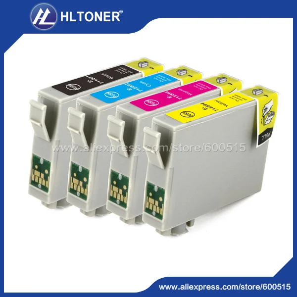 4pcs compatible ink cartridge t 0771 t0772 t0773 t0774 for epson stylus