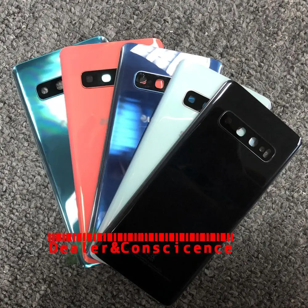 

50PCS Original Film Back Battery Glass Cover For Samsung Galaxy S10/S10E/S10 Plus G973 G975 Rear Door Housing Case+Camera lens