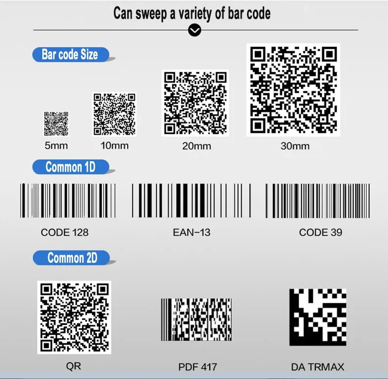 Portátil sem Fio Leitor de Código de Barras para Celular Tela de Digitalização Nova Barcode Scanner 280 Scans - Seg Código qr Computador 433hmz m8 2d 11 Sem Fio 280 scans seg Código QR