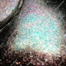 Смешанный размер Круглый точечный белый с золотым светом оттенки блеск для ногтей порошок формы для дизайна ногтей Блестки для рукоделия украшения