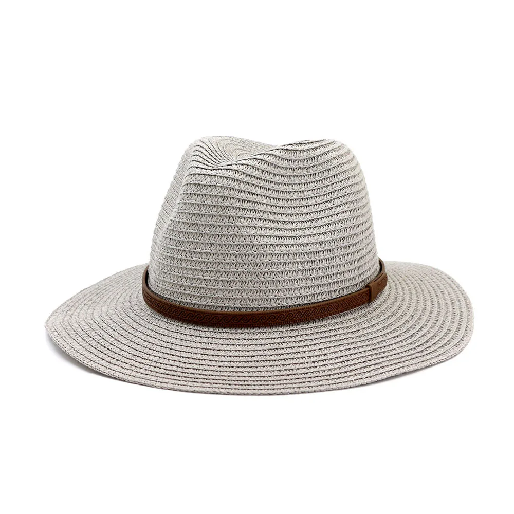 Sun Hat Man Women Panama Summer Straw Cowbay Casual Beach Wide Brim Outdoor Cap Accessory (6)