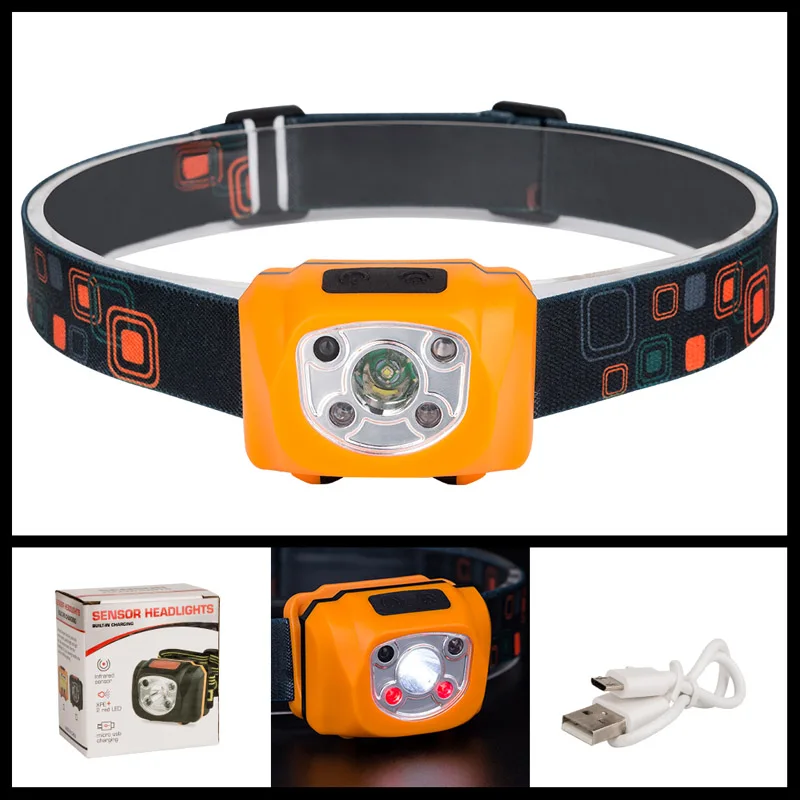 

Newly Mini COB Headlamp with Motion Sensor Rechargeable LED Waterproof Headlight for Camping Fishing GHS99
