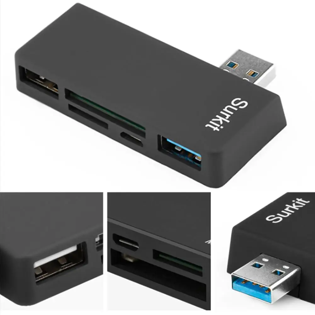 Новый многофункциональный Порты и разъёмы USB3.0 концентратора SD Card Reader Адаптер для microsoft Surface Pro 3/4