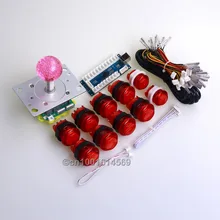 Easyget Arcade DIY Kits Parts USB Encoder + 2/4/8 Way Joystick + 10 X LED Illuminated Push Button For MAME Games & Video Games
