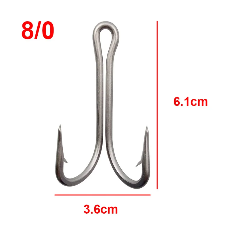 10 шт. 7982 из нержавеющей стали двойные рыболовные крючки большой сильный острый двойной рыболовный крючок Размер 4/0 5/0 6/0 7/0 8/0 9/0 - Цвет: 8 0