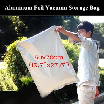 

10pcs 50x70cm (19.7"x27.6") 200micron Large Open Top Aluminum Foil Vacuum Bag Heat Sealing Grain/Dried Goods Storage Bag