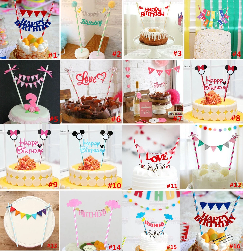 Pas Cher Joyeux Anniversaire Gateau Topper Set Pour Enfants Joyeux Anniversaire Articles De Fete Decoration Fournitures Baby Shower Party Decoration Aliexpress