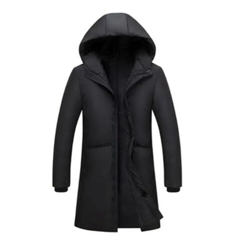 zozowan 2018 New thick winter men's white down Jacket brand clothing hooded black Gary long warm white duck down coat male coats