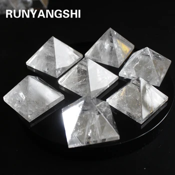

Runyangshi Natural Transparent Quartz Crystal Pyramid Clear Reiki Healing Natural white crystal Pyramid raw stone polishing BB03