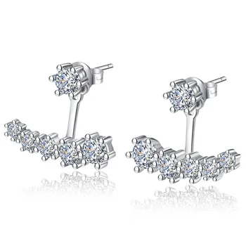 

Top Quality Korean Women 925 Sterling Silver Stud Earring Jewelry Fashion Cubic Zircon Party Earring For Girl Wholesale
