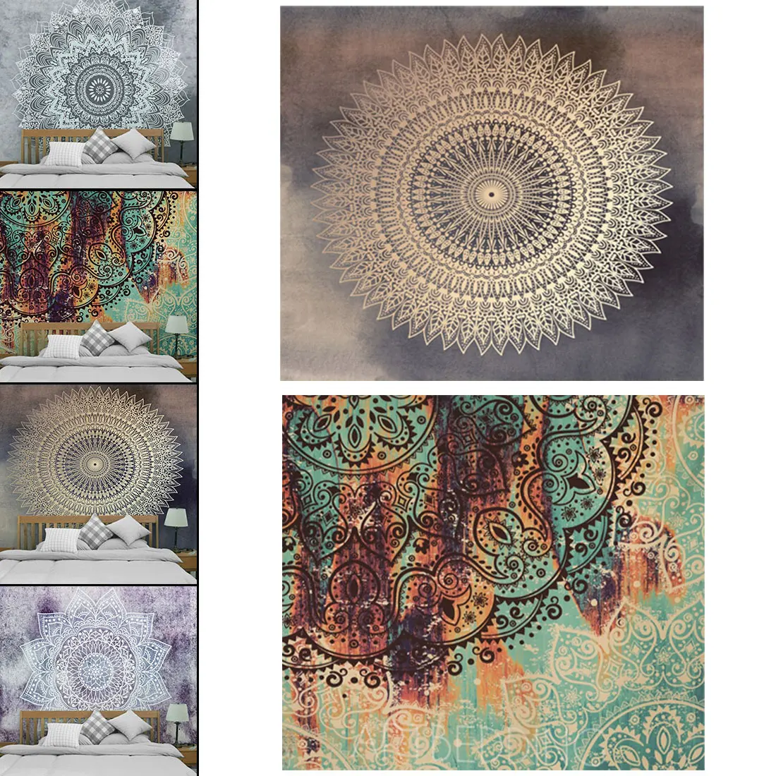 

Indian Mandala Tapestry Hippie Home Decorative Wall Hanging Bohemia Beach Mat Yoga Mat Bedspread 150X100cm/150X130cm/200x150cm