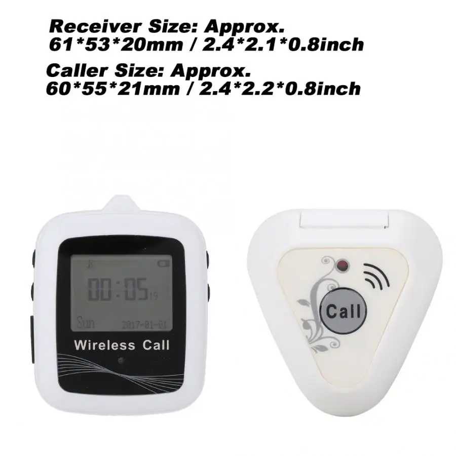 

Waiter Calling System Wireless Pagers Watch Receiver + 10 Customer Beepers 2019