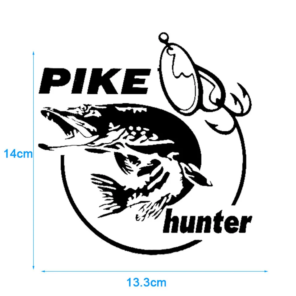 Cunymagos 13.3cm14cm Pike Hunter Fish Animal Car Sticker Vinyl Decal Decor (6)