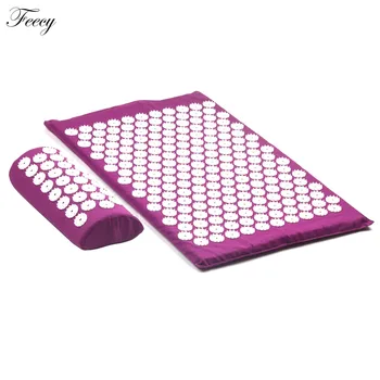 Acupressure stress relief massage pad mat and pillow set 62 x 38cm (24.5 x 15 in)