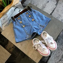 Baby Mädchen Denim Shorts Sommer Mode Kinder Shorts Elastische Taille Beiläufige Mädchen Shorts Design Cowboy Kinder Mädchen Shorts 2- 7T