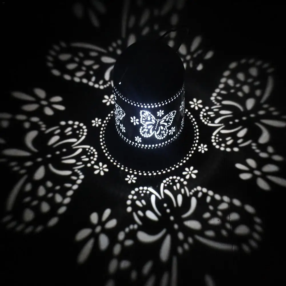 Водонепроницаемый светодиодный солнечный свет кованого железа бабочка проекционная лампа освещение для сцены открытый сад Газон Путь декоративный свет