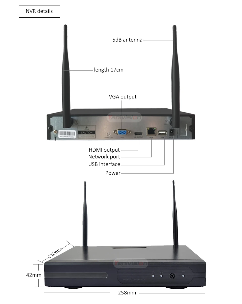 IP Беспроводной CCTV Системы 2 м 8ch HD Wi-Fi NVR комплект Открытый ИК Ночное видение IP Wi-Fi Камера безопасности Системы наблюдения yanivision