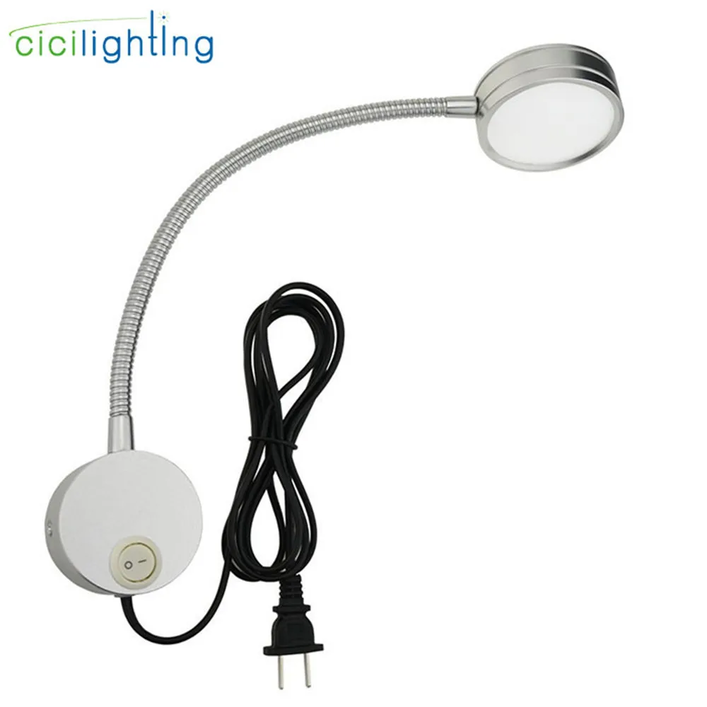 Us 10 19 15 Off Flexible Plug Wired 3 Watts 3w Gooseneck Led Wall Light Sconce Lamp Lighting For Bedroom Reading Bathroom Mirror Front Lamp Plug In