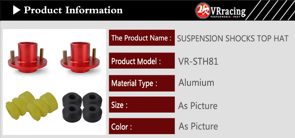 VR RACING-(2 шт./лот) SHOCK TOP HAT для 92-00 CIVIC DELSOL INTEGRA JDM COILOVER SHOCK TOP MOUNT HAT Стойка башня VR-STH81