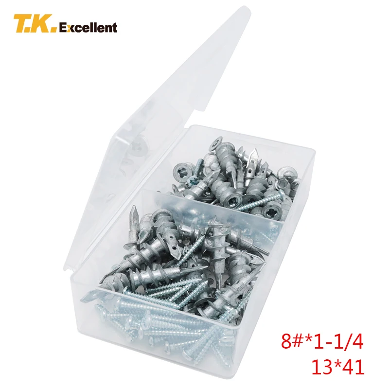 T.K.EXCELLENT Self Drilling Drywall Anchors with Screws Kit Self