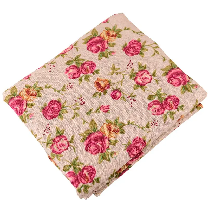QUAN FANG Peony Printed Cotton Linen Fabric For Quilting DIY Sewing Sofa Table Clothes Curtain Bag Cushion Material Half met | Дом и сад