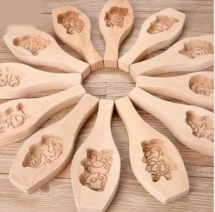 

DIY Handmade Moon Cake Mould Cartoon mooncake mould Wooden Mooncake Mold for Mooncake Making Baking Tool Cookie Mold