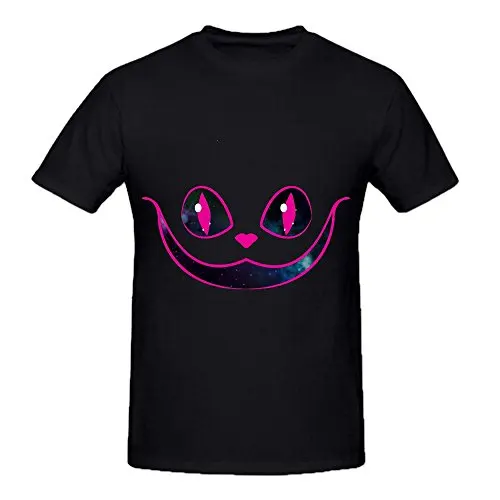 Льняные Рубашки Пространство Cheshire Cat О Шеи Веселые Короткие Мужчины Экипажа Christmas
