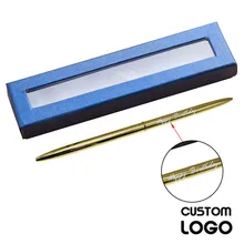 Высокое качество, металлическая шариковая ручка с гравировкой, индивидуальный логотип, гелевые ручки, ручка для офисов и школ с коробкой, канцелярские принадлежности, Подарочные деловые ручки