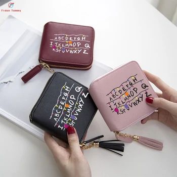 

Stranger Things print Originality Wallets Harajuku style wallet Women Mini Purse Accessories Short Zipper card Bags Lady Wallets