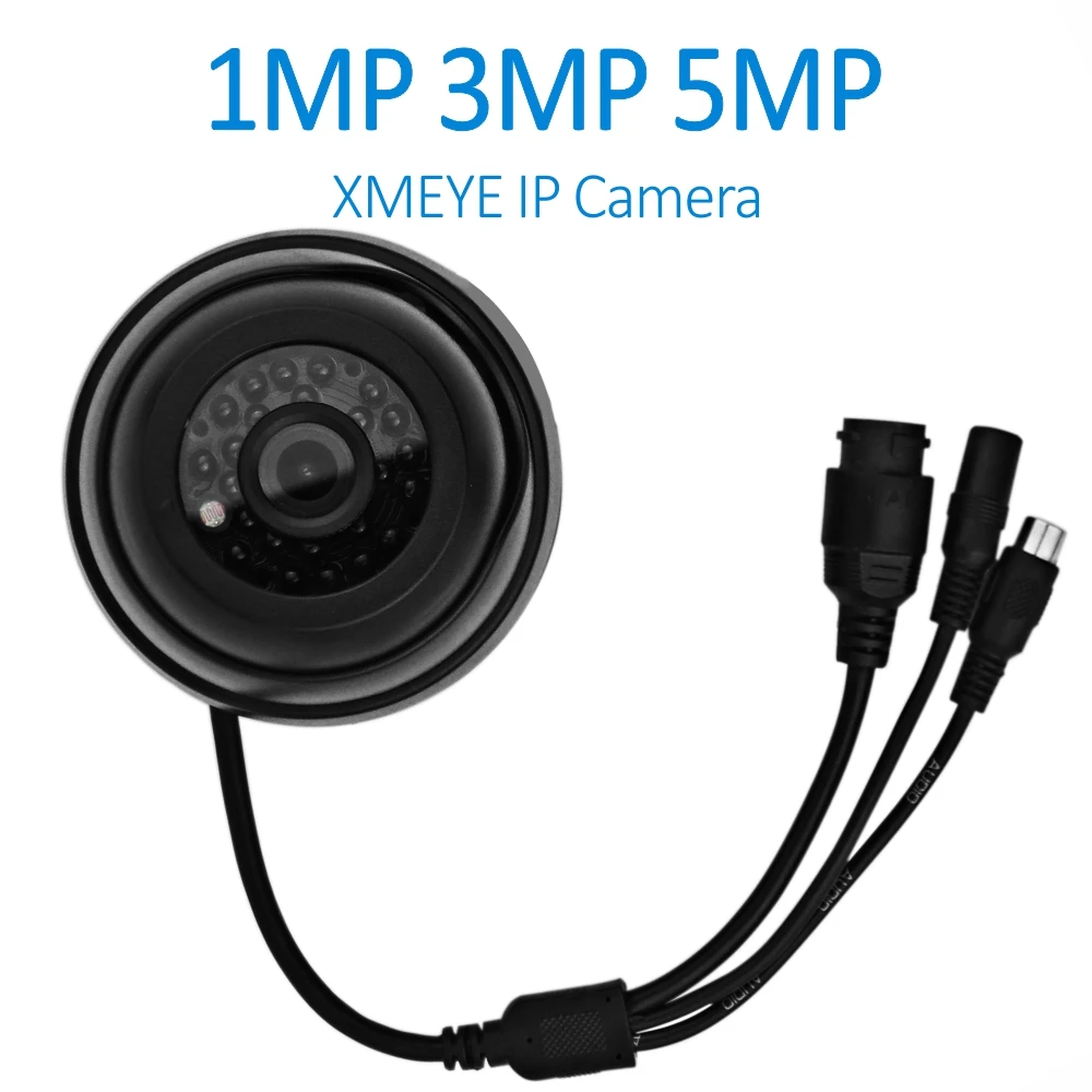

doerguin ENTRY Level H.265 1MP 3MP 5MP Indoor Dome Onvif IP Camera with Black IR LED and Audio-in Port XMEYE Phone APP