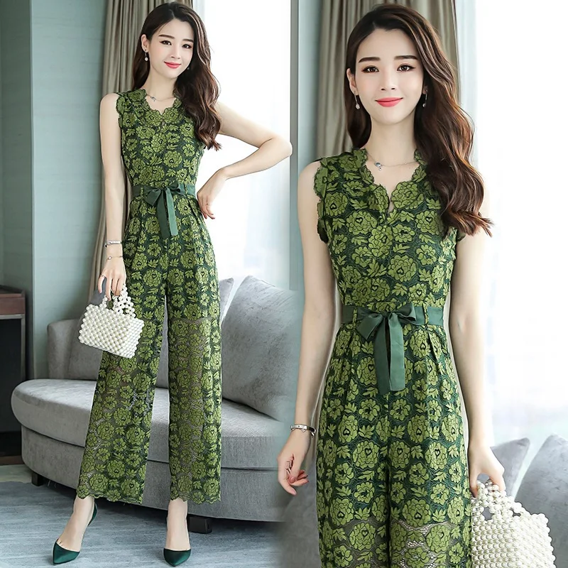

Large Big Size Jumpsuits Lace Bodysuit Salopette Bow Tie Overalls For Women Bodysuit Women One Piece Pants Combinaison Femme