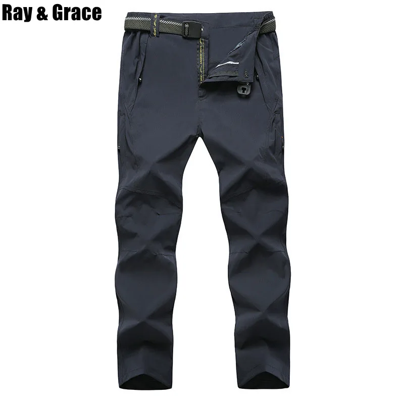 

RAY GRACE Men's Waterproof Hiking Pants Summer Quick Dry Pants Breathable Outdoor Fishing Trekking Camping Cycling Trousers
